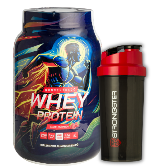 Whey Protein Concentrado - Strongster 900g + Coqueteleira